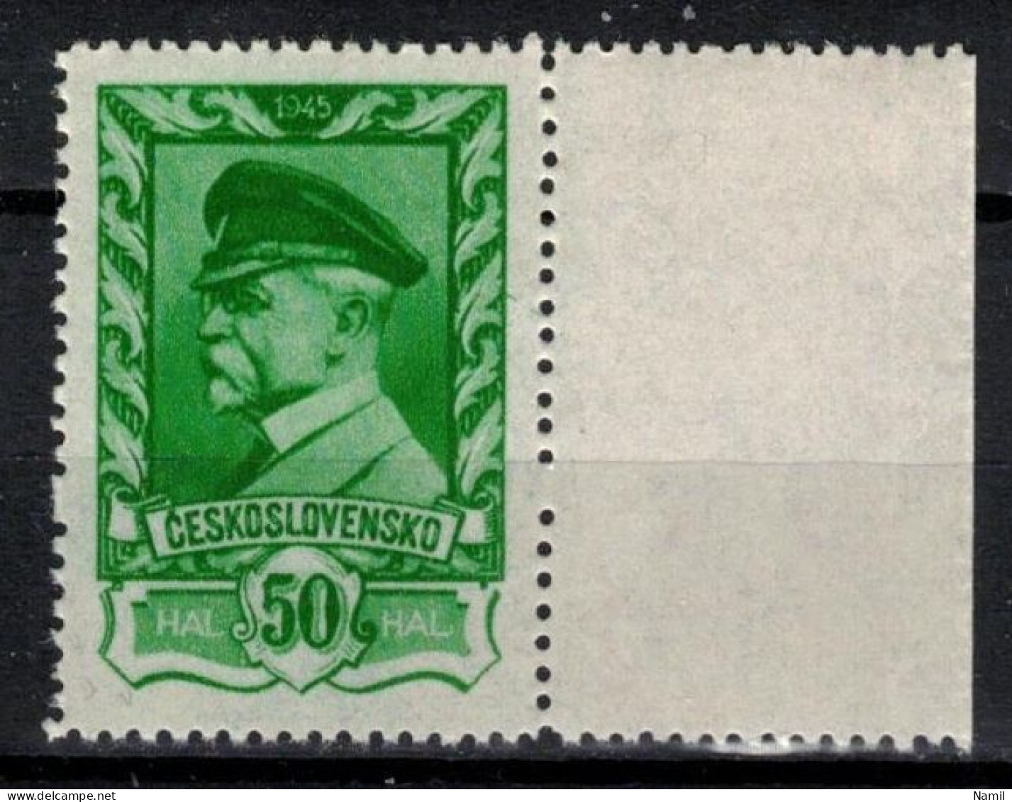 ** Tchécoslovaquie 1945 Mi 436 (Yv 384), (MNH)** Perforation Omis - Plaatfouten En Curiosa