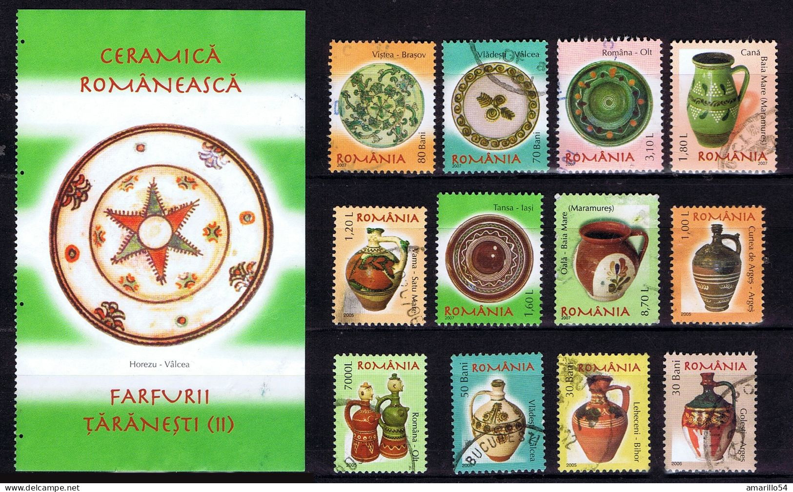 Rumänien Romania Roumanie Nouveau Lot Ceramique Keramik Ceramica Populara Folklore Gestempelt °used - Used Stamps