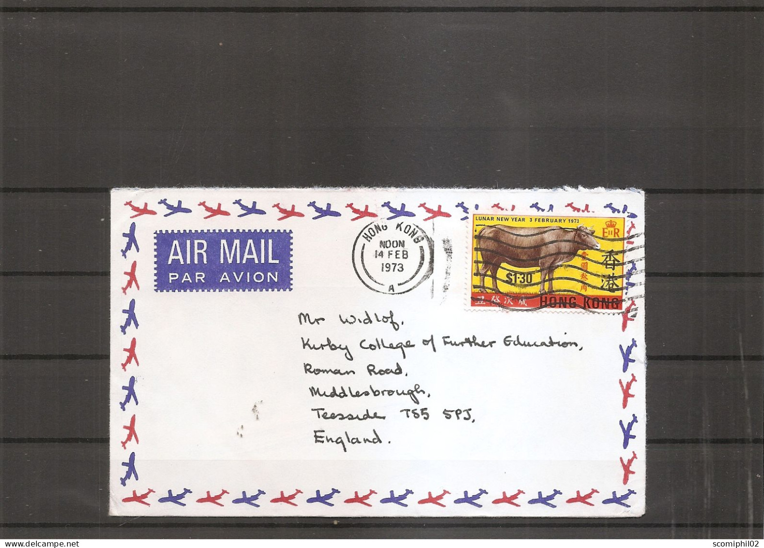 Hong-Kong ( Lettre Par Avion De 1973 De Hong-Kong Vers La Grande-Bretagne à Voir) - Briefe U. Dokumente