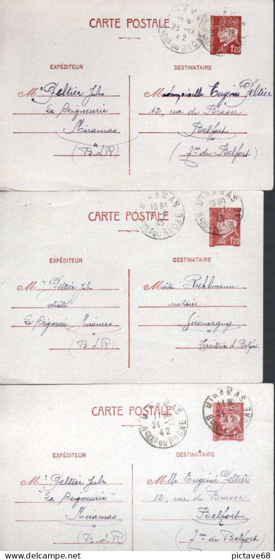 FRANCE / CARTES POSTALES 515-CP1 ECRITES 3 EXEMPLAIRES - Standaardpostkaarten En TSC (Voor 1995)