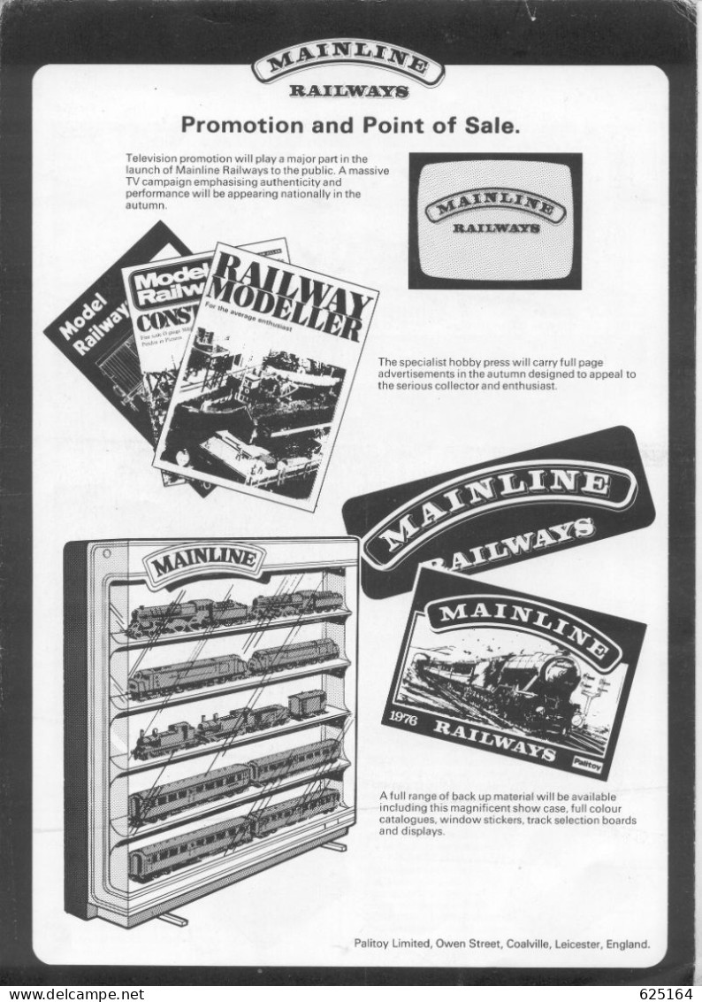 Catalogue MAINLINE 1976 OO GAUGE MODEL RAILWAYS TRADE PREVIEW - Inglés