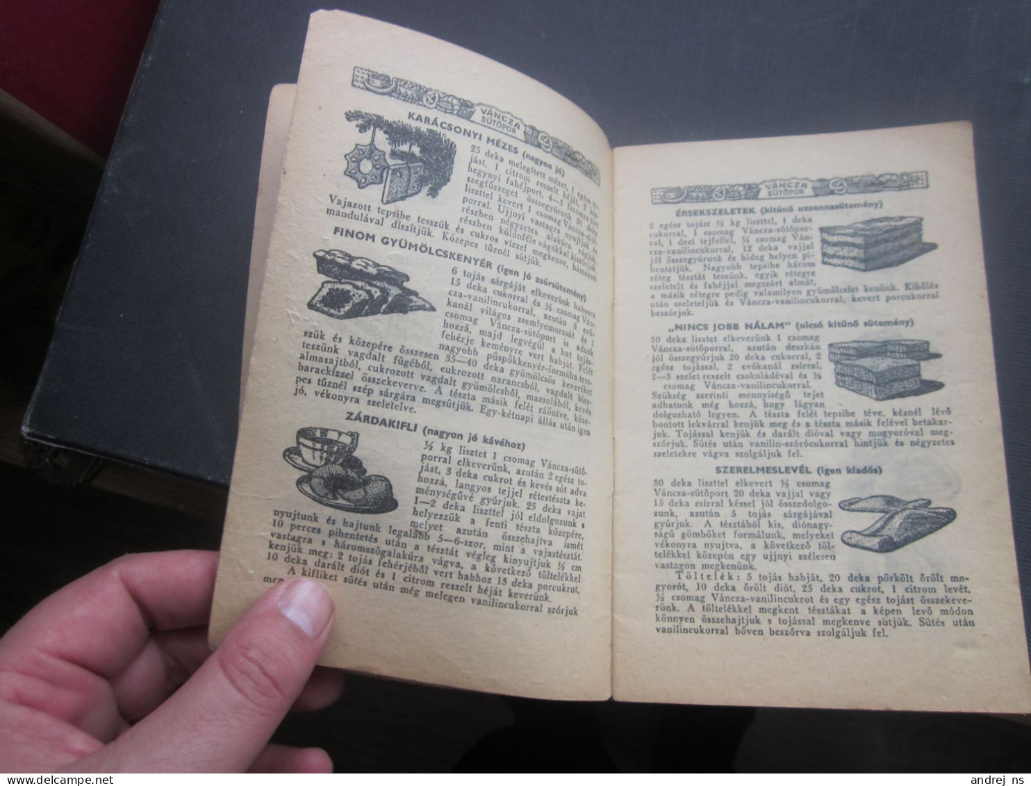 Book Of Recipes For Cakes Hungari Kincses Receptkony Vancza Sutopor - Livres Anciens