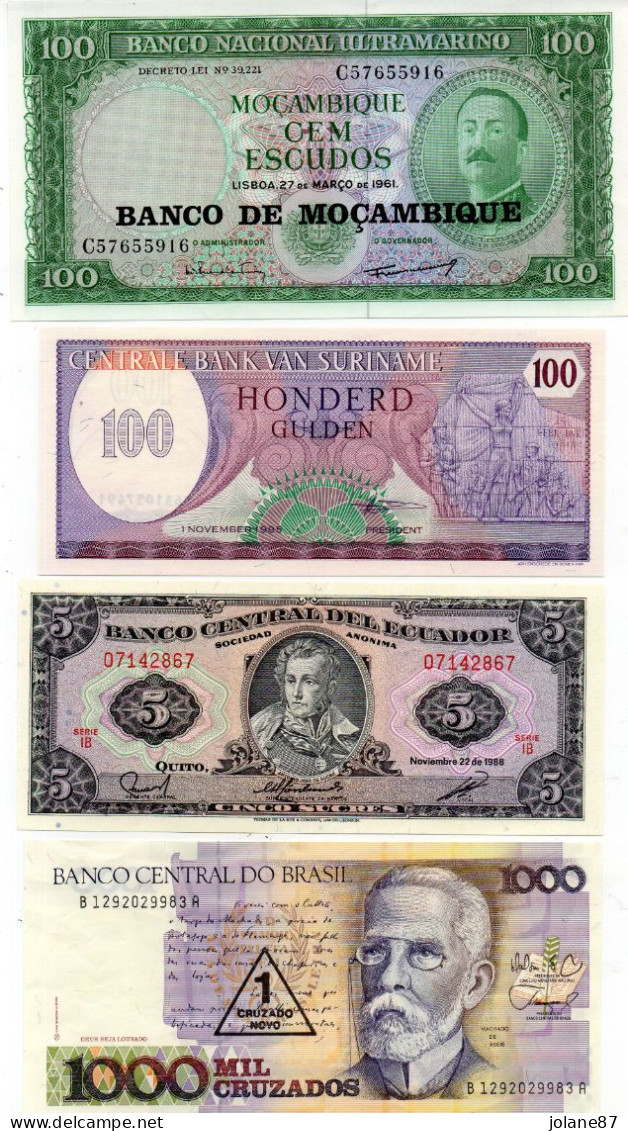 LOT VRAC   RECTOS/VERSOS DE 31 BILLETS DE TOUS PAYS - Lots & Kiloware - Banknotes