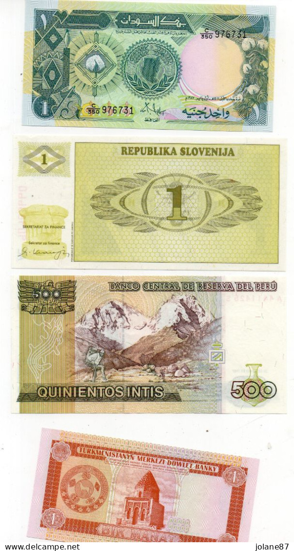 LOT VRAC   RECTOS/VERSOS DE 31 BILLETS DE TOUS PAYS - Mezclas - Billetes