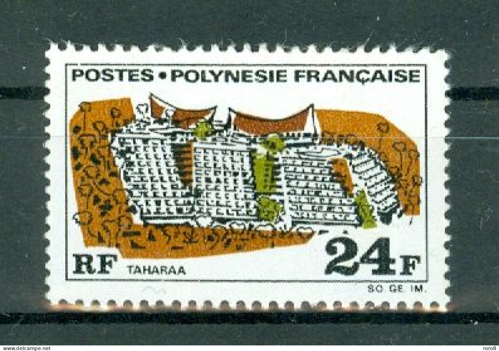 POLYNESIE - N°76 Oblitéré. Grands édifices. - Used Stamps