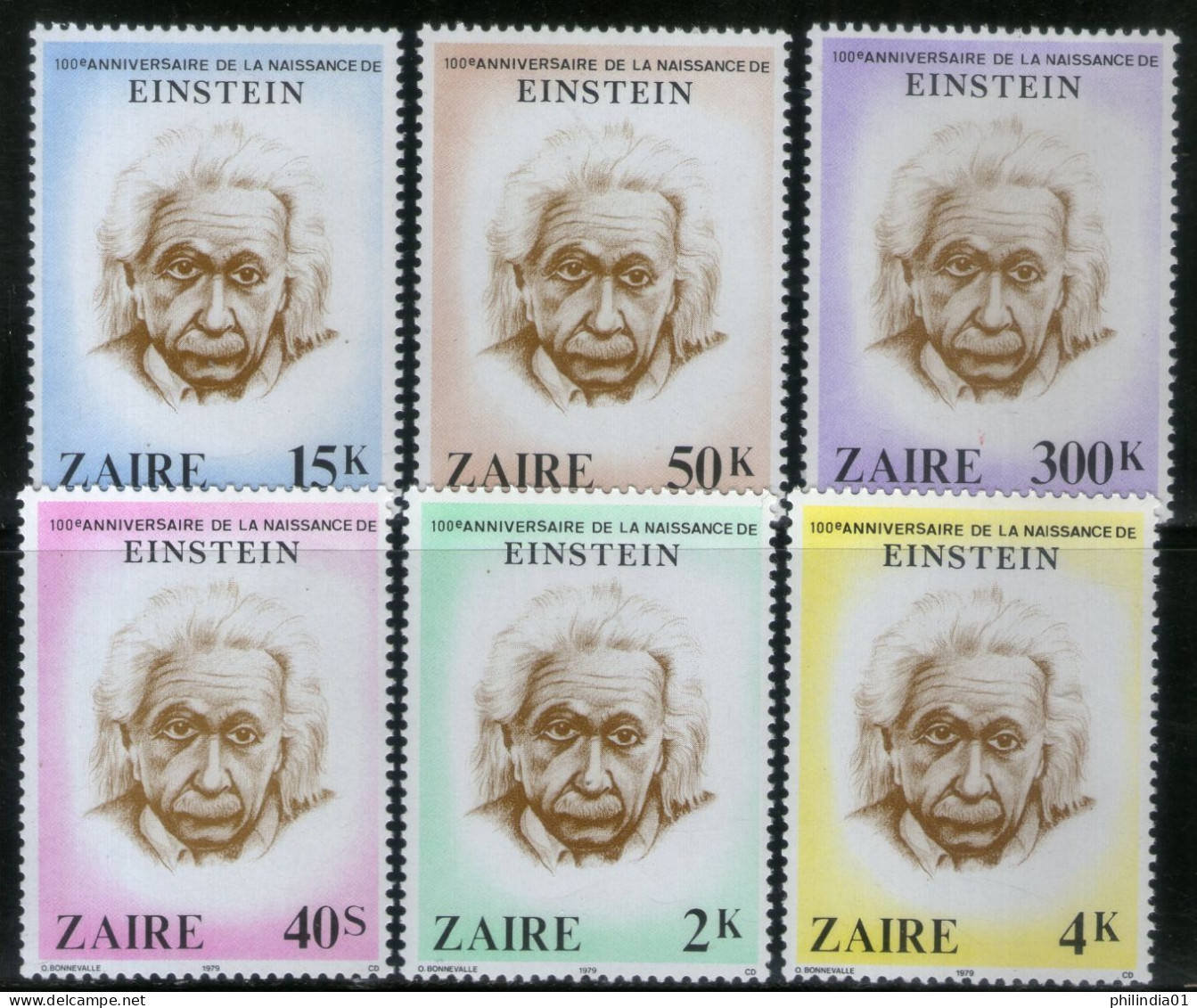 Zaire 1980 Albert Einstein Scientist Sc 853-58 MNH # 141 - Albert Einstein