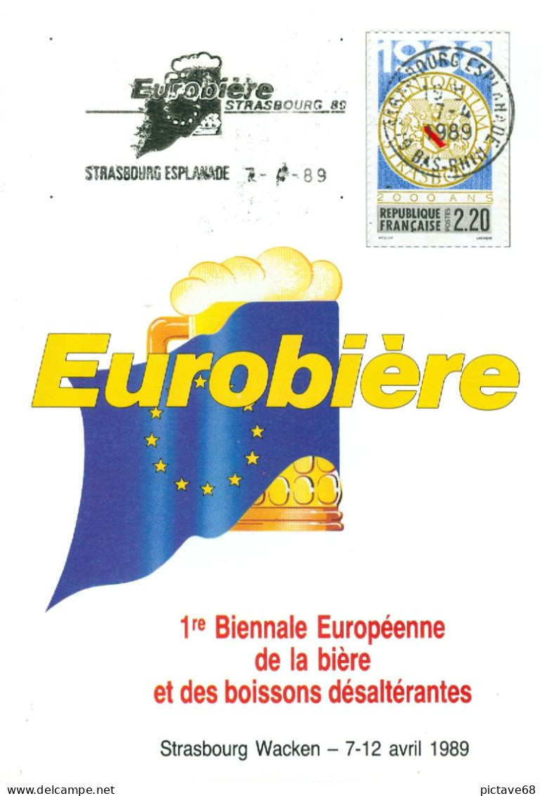 FRANCE / CARTE COMMEMORATIVE BIENNALE EUROBIERE STRASBOURG 1982 - Commemorative Postmarks