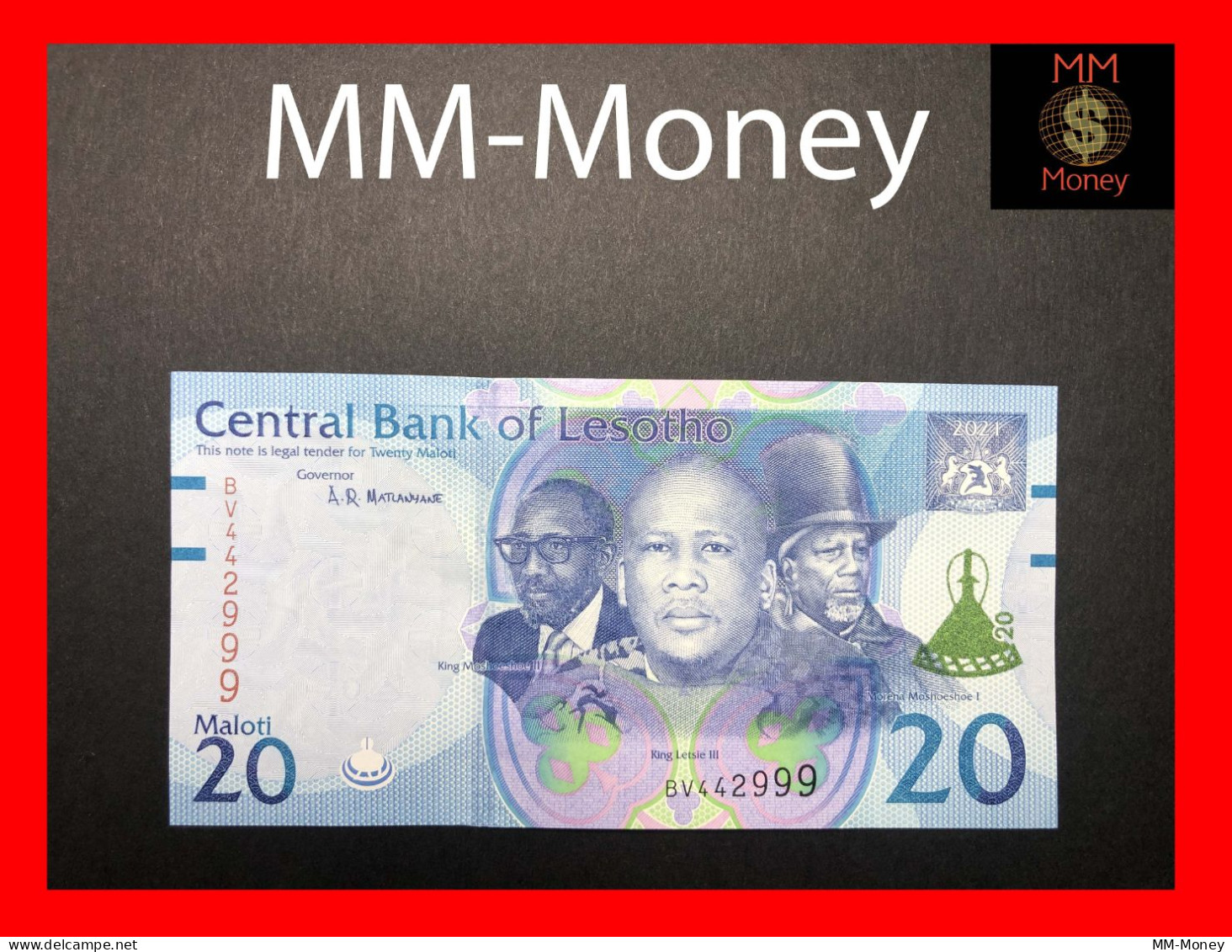 LESOTHO 20  Maloti  2021   P.  27  New    UNC - Lesoto