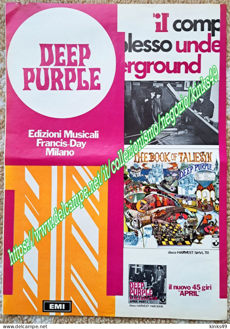 B245> < DEEP PURPLE> Pagina Pubblicità Per Il 33 E Il 45 < April > OTTOBRE 1970 - Posters