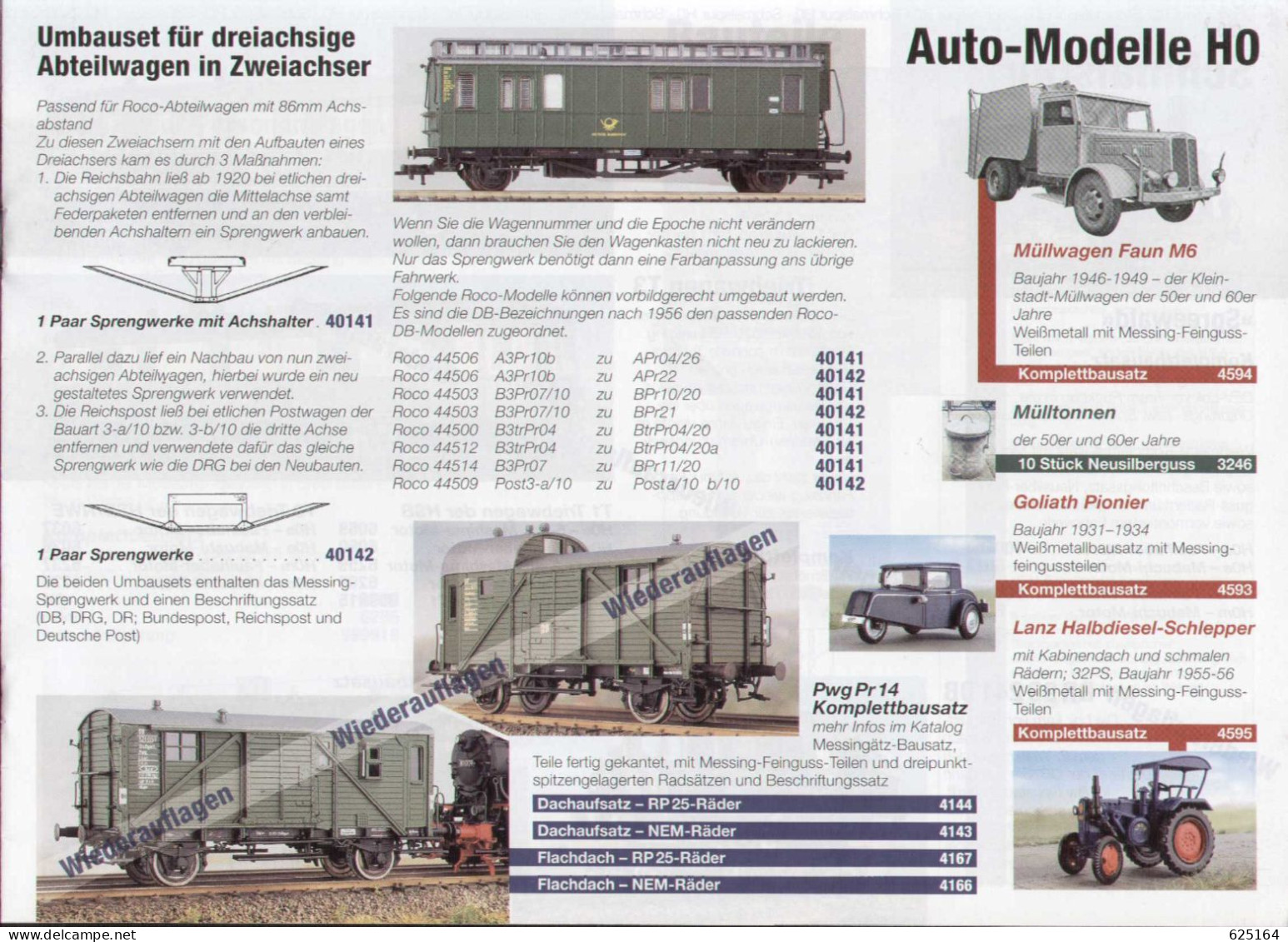 Catalogue WEINERT MODELLBAU 2010 Neuheiten Züge HO HOe Automodelle HO Gleis - Duits