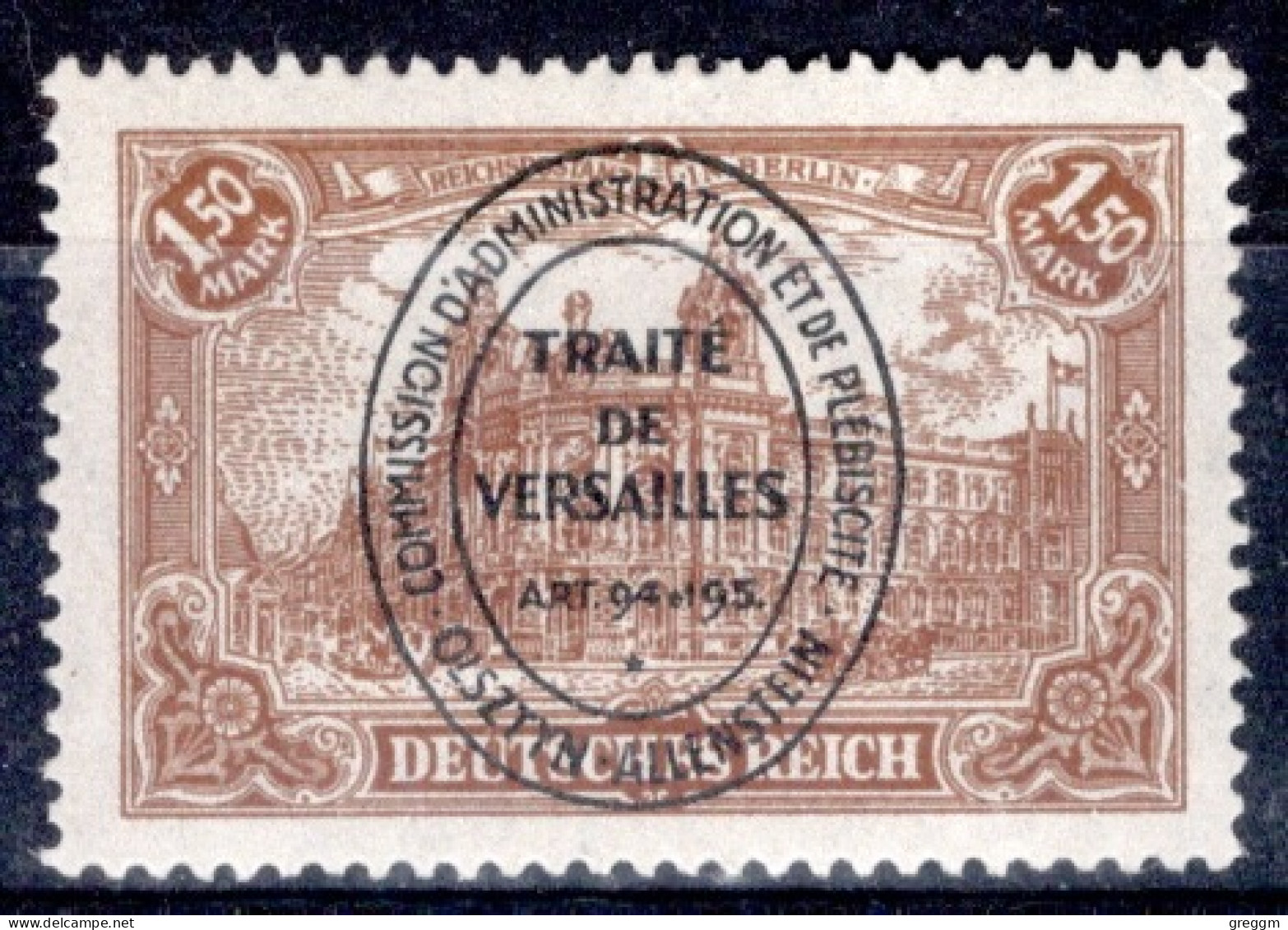 Germany Allenstein 1920 Single 1m 50pf German Stamp With Overprint In Mounted Mint - Allenstein