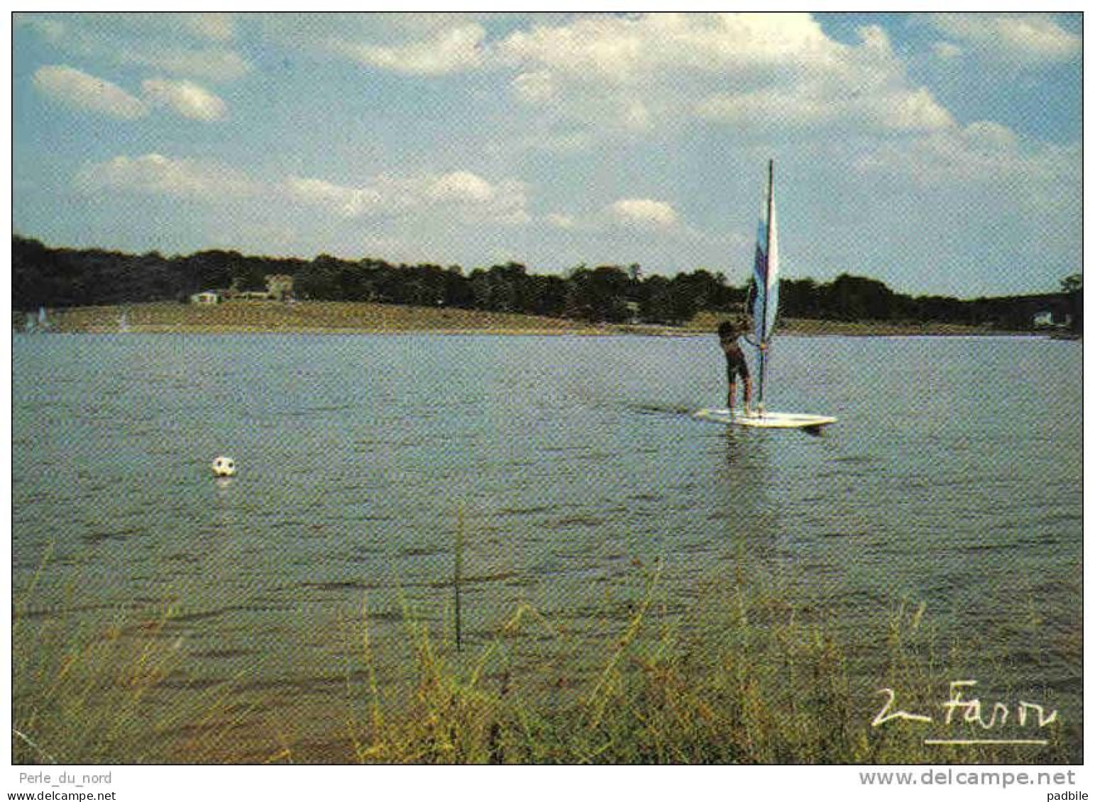 Carte Postale 87. Saint-Mathieu Planche à Voile Sur Le Lac De Plaisance Par Marcel Farou Trés Beau Plan - Saint Mathieu