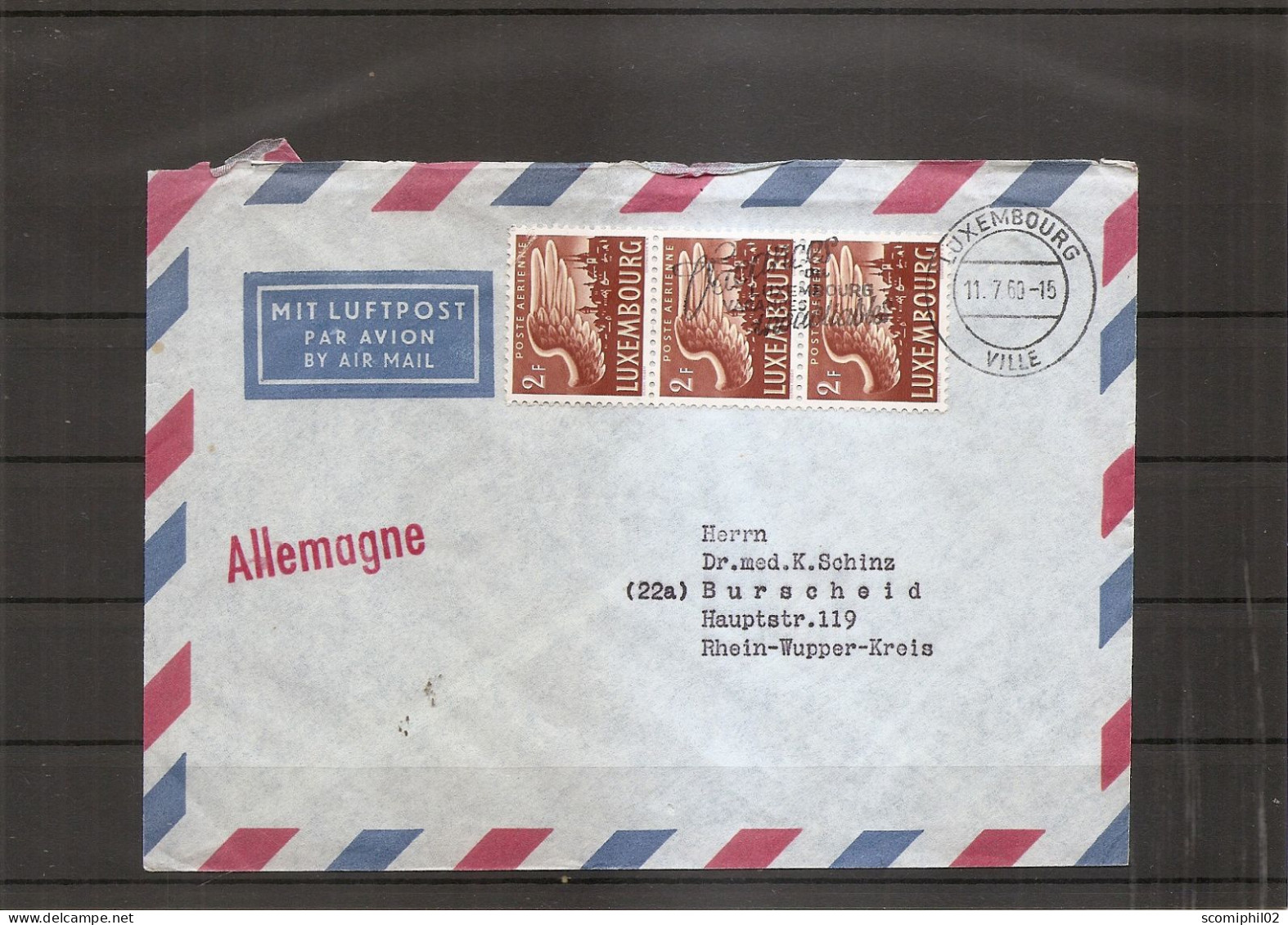 Luxembourg ( Lettre Par Avion De 1960 De Luxembourg Vers L'Allemagne à Voir) - Briefe U. Dokumente