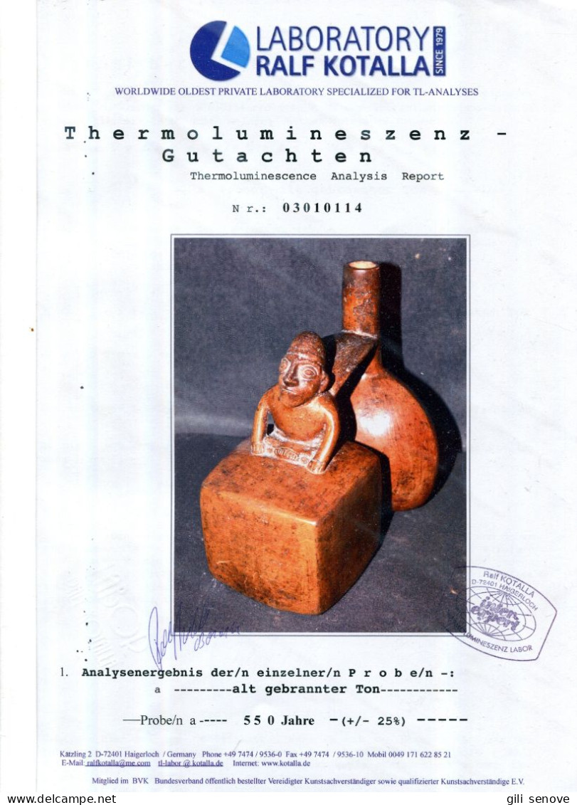 Pre-Columbian Chimu Double-Chambered Shaman Effigy Vessel / Peru - Art Précolombien & Améridien