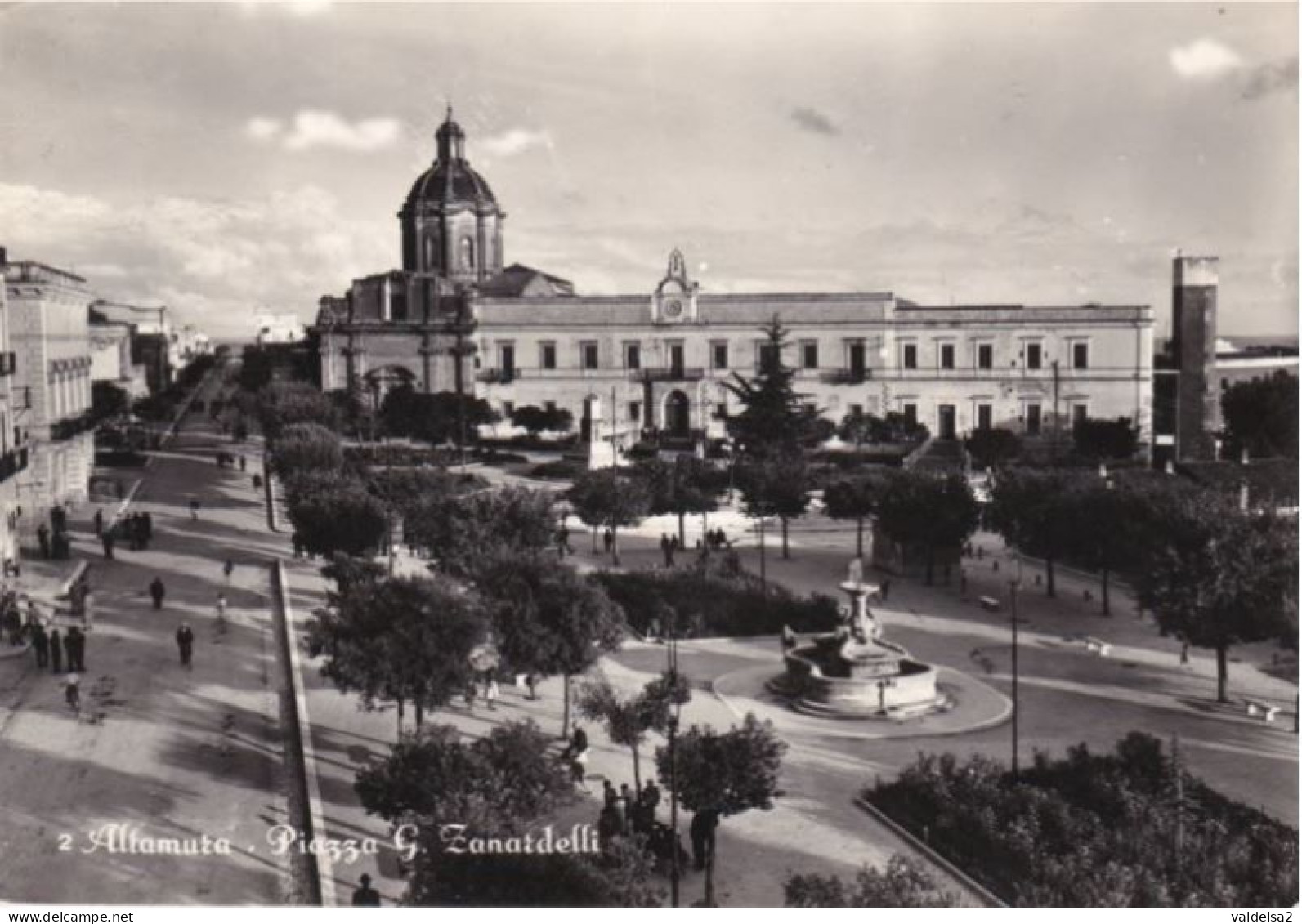 ALTAMURA - BARI - PIAZZA G.ZANARDELLI - GIARDINI E FONTANA - 1956 - Altamura