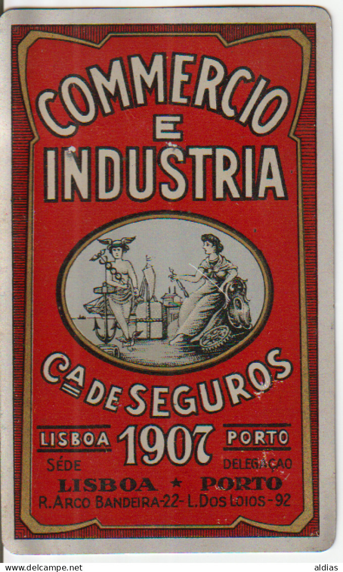 Portugal - Cª. De Seguros "COMMERCIO E INDUSTRIA" - 1931 - Adv. Metal Pocket Calendar Made In Germany - Prager & Lojda - Small : 1921-40