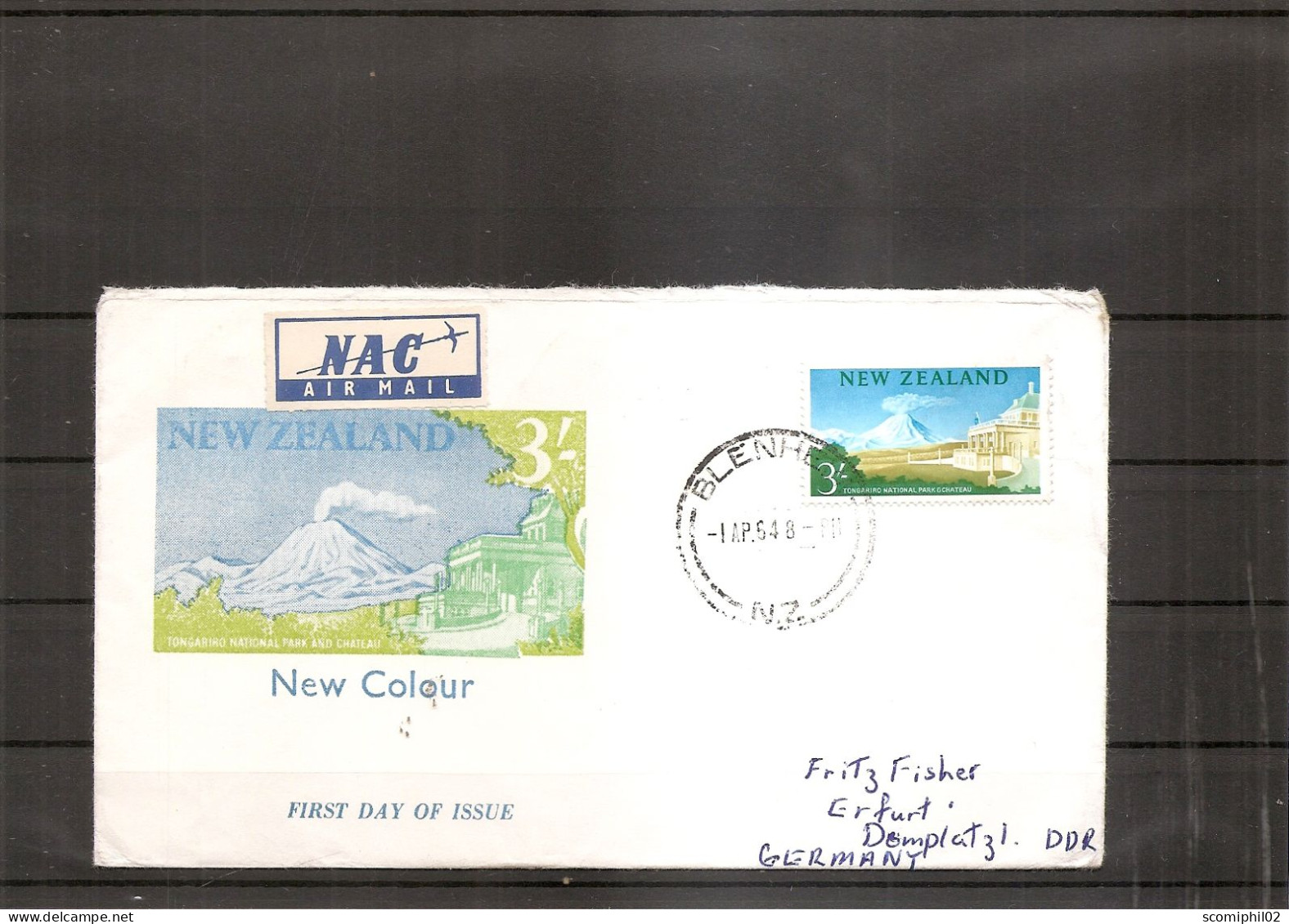 Nouvelle -Zélande - Volcan ( FDC De 1964 Voyagé De Blenheim Vers L'Allemagne à Voir) - Covers & Documents