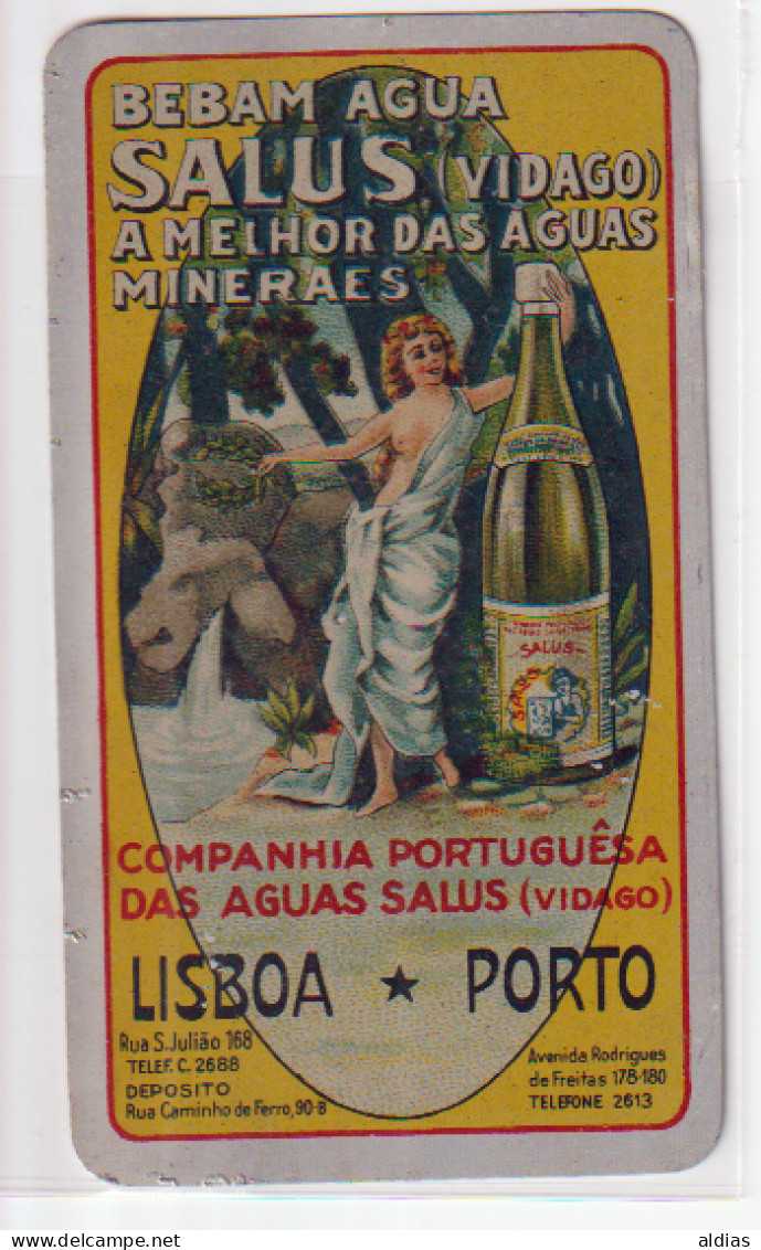 Portugal - Agua SALUS Vidago - 1930 - Advertising  Metal Pocket Calendar  - Made In Germany - Prager & Lojda - Small : 1921-40