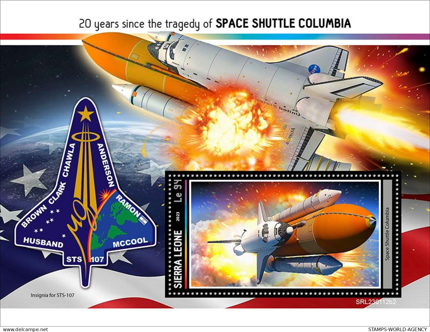 2023-01 - SIERRA LEONE- SPACE SHUTTLE COLUMBIA  I     1V    MNH** - Otros & Sin Clasificación