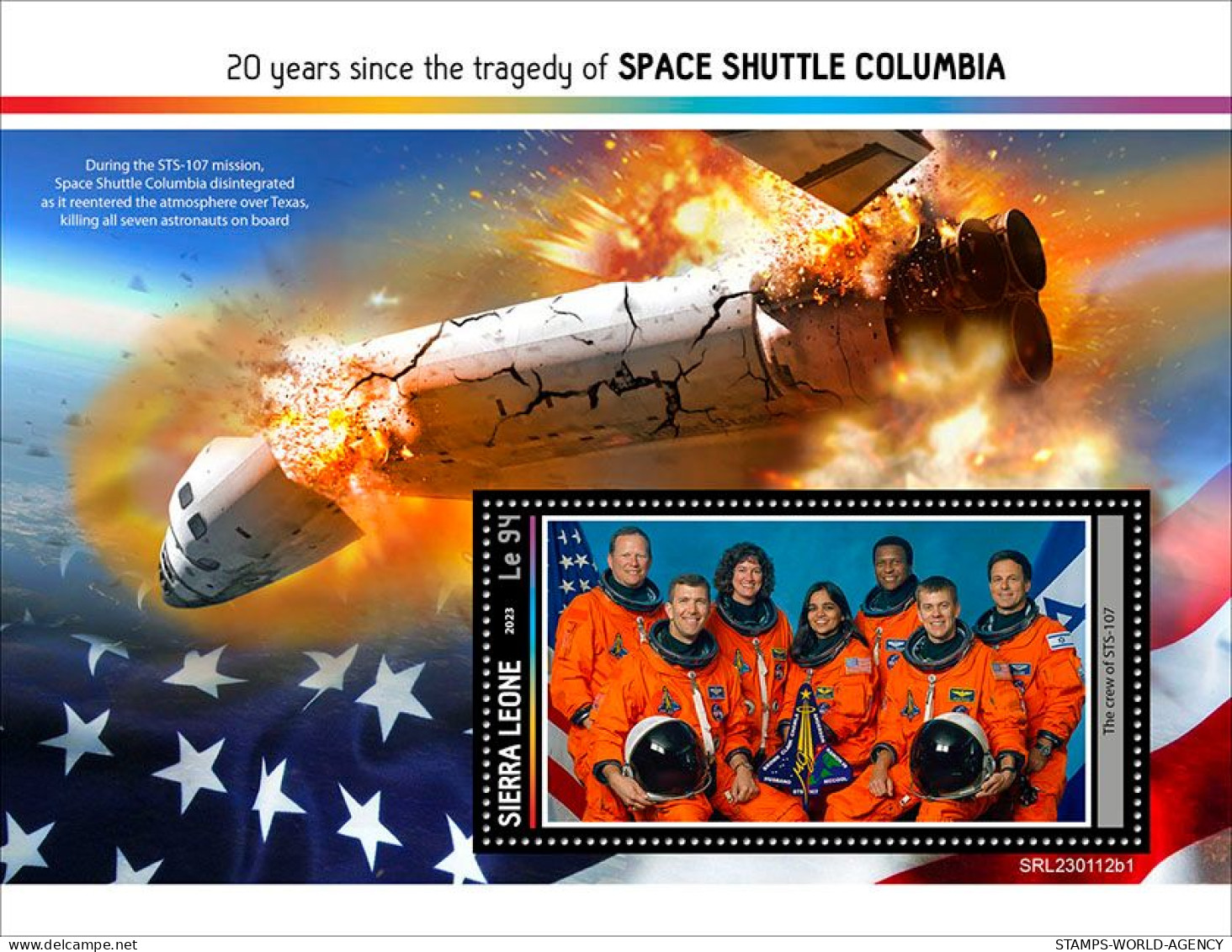 2023-01 - SIERRA LEONE- SPACE SHUTTLE COLUMBIA  II     1V    MNH** - Altri & Non Classificati