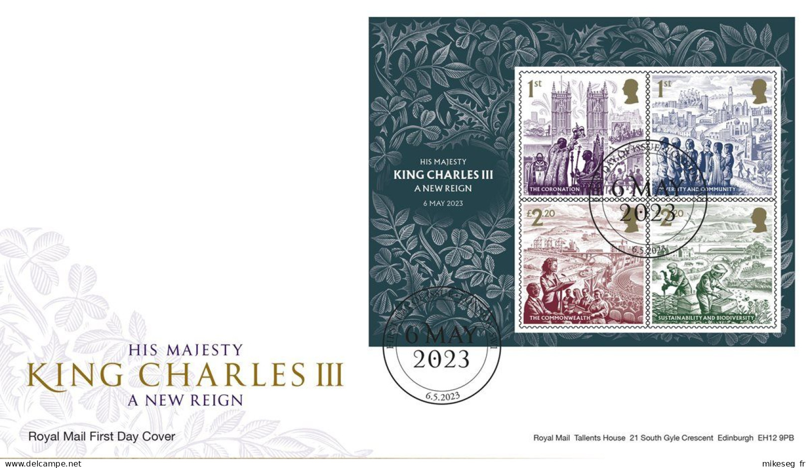 Grande-Bretagne 2023 - His Majesty King Charles III - Coronation Sheetlet FDC Avec Notice - 2021-... Em. Décimales