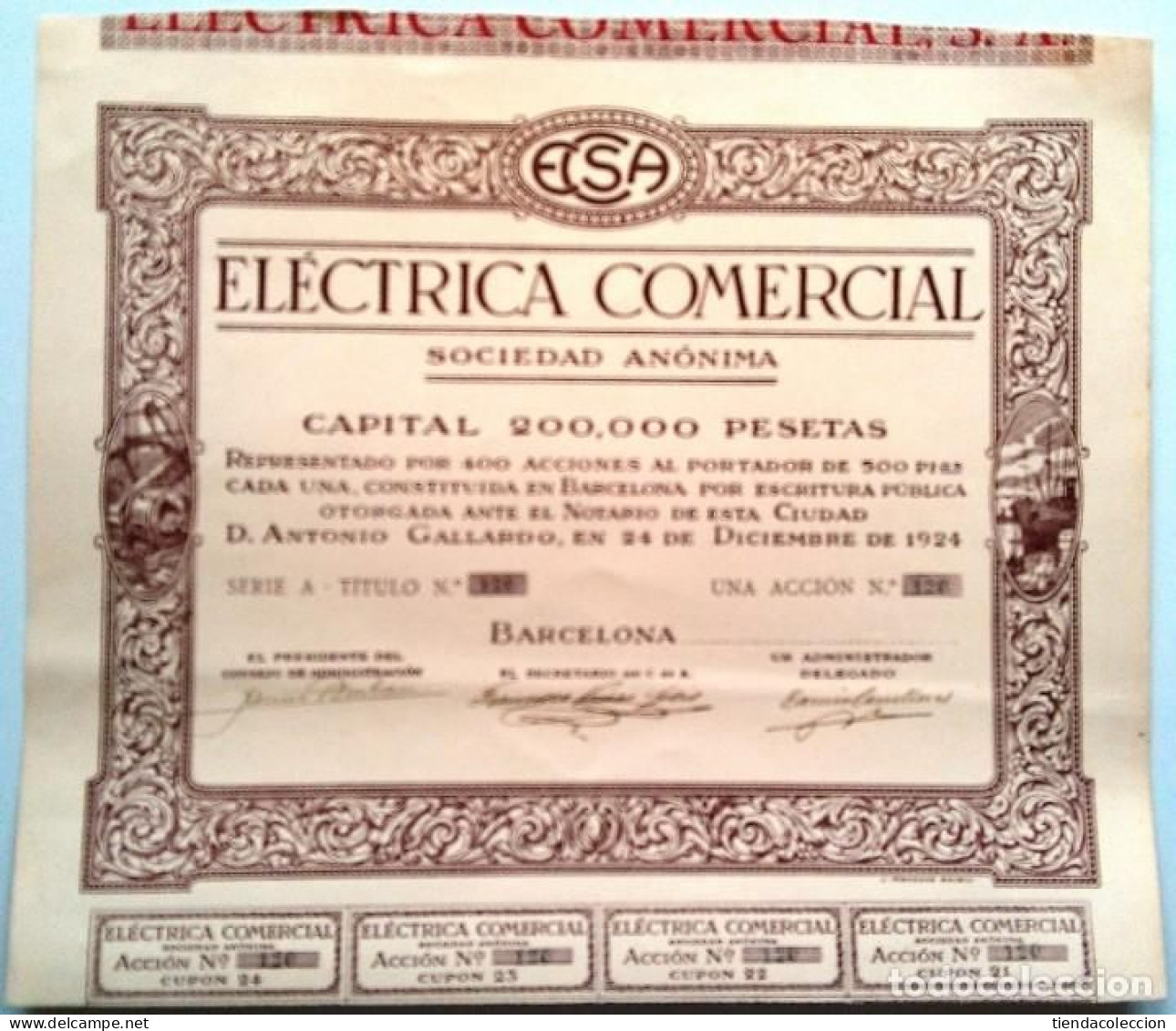 ELÉCTRICA COMERCIAL SOCIEDAD ANÓNIMA - Electricité & Gaz