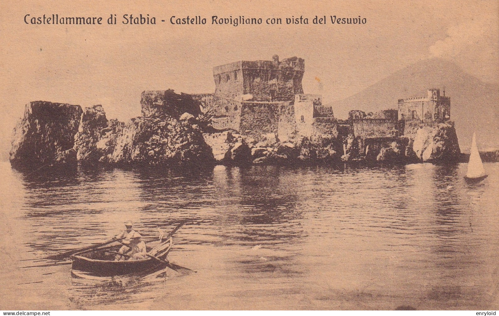 Castellammare Di Stabia . Castello Rovigliano Con Vista Del Vesuvio - Castellammare Di Stabia