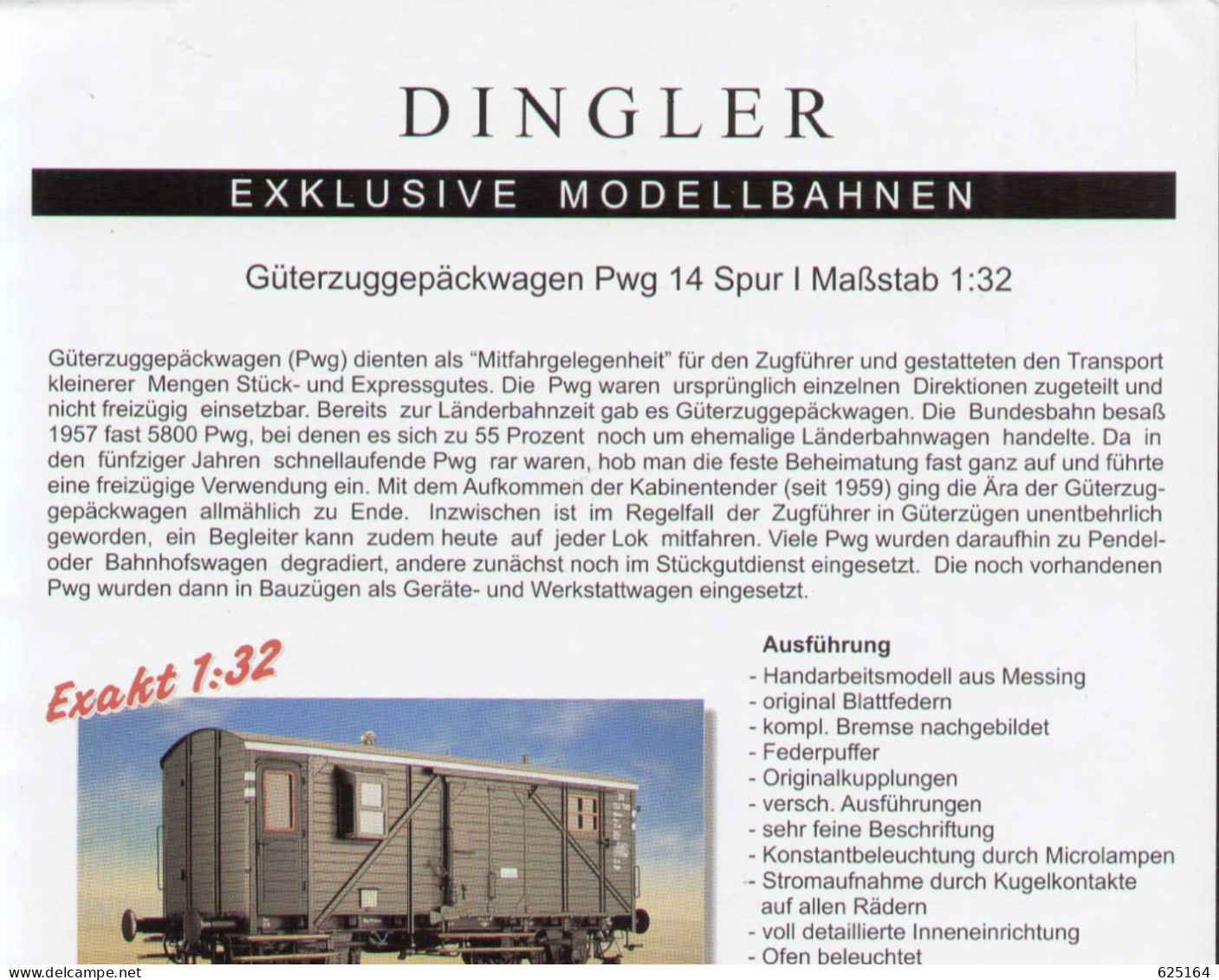 Catalogue DINGLER EXCLUSIVE MODELLBAHNEN 1999 Spur I Informationsblatt - German