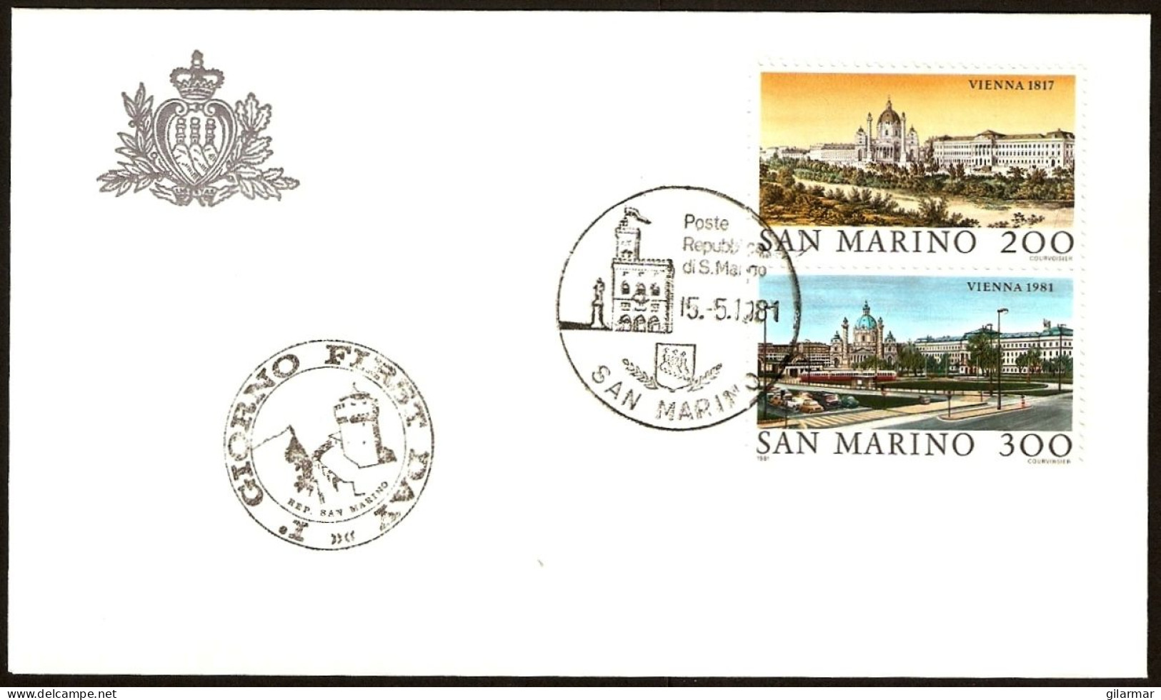 SAN MARINO 1981 - VIENNA 1817 / VIENNA 1981 - FDC - M - Brieven En Documenten