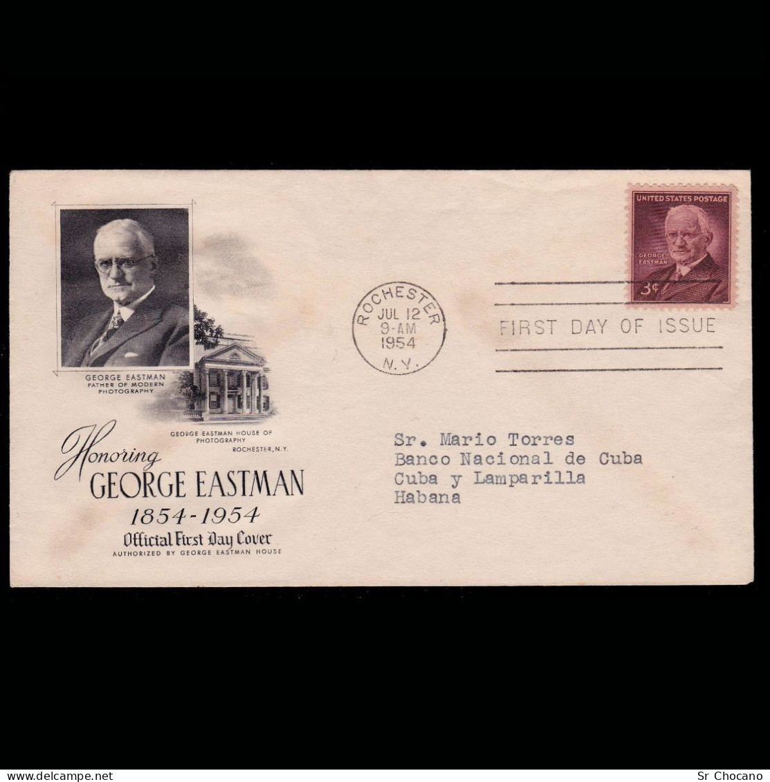 US.GEORGE EASTMAN 1954.FIRST DAY ISSUE. SCOTT 1062. - 1951-1960