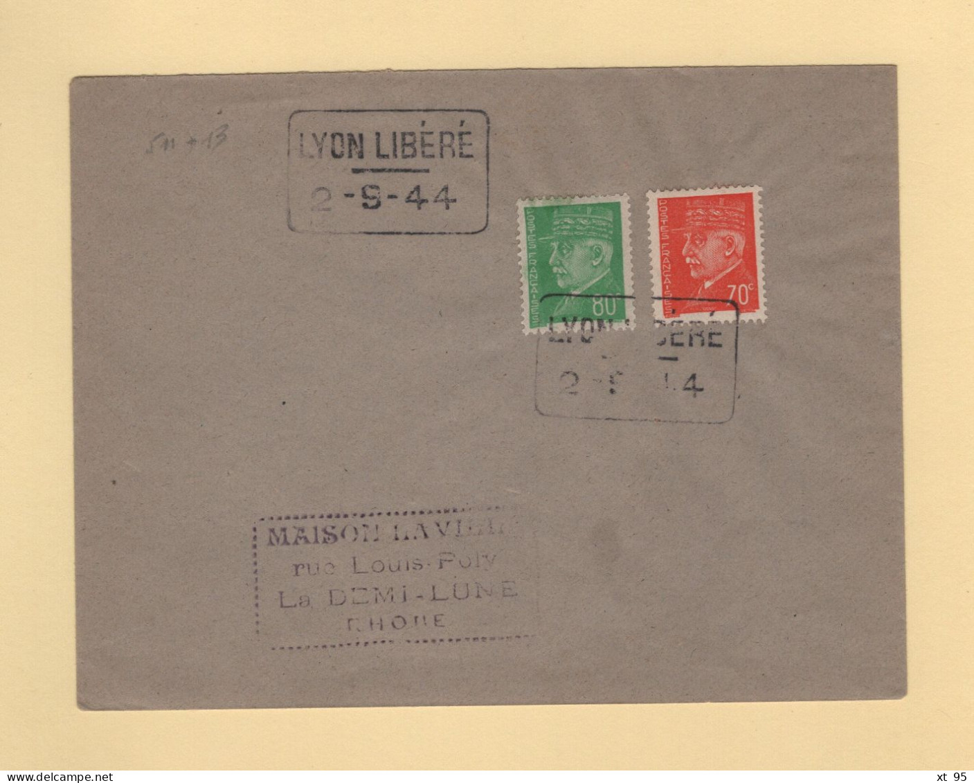 Liberation - Lyon Libere - 2-9-44 - Type Petain - Befreiung