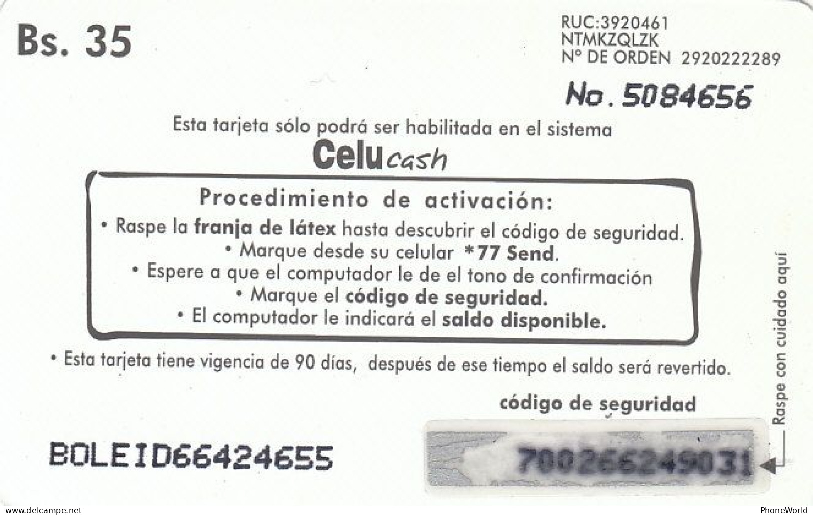 Bolivia, Telecel, Julio 2001,Mc Donald's - Bolivien