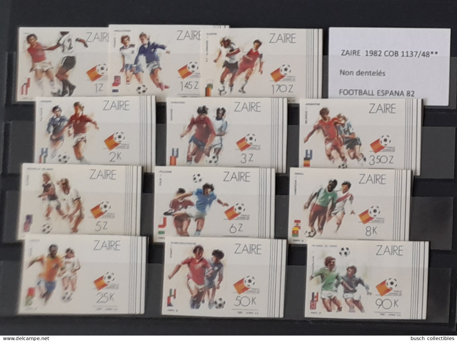 Congo Zaire 1982 COB 1137 - 1148 NON DENTELE IMPERF FIFA World Cup Football Espagne Espana Fußball Soccer - Unused Stamps