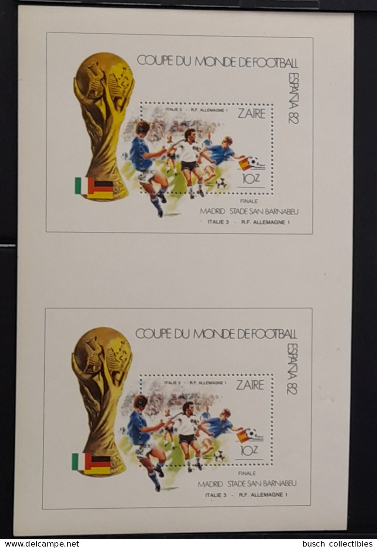 Congo Zaire 1982 COB Bl. 51 Paire Non Découpé Uncut Pair FIFA World Cup Football Espagne Espana Fußball Soccer - 1982 – Espagne