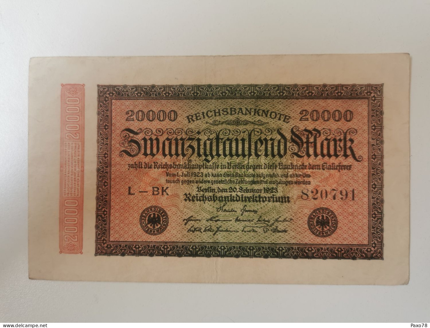 Allemagne , 20 000 Mark 1923 - 50.000 Mark