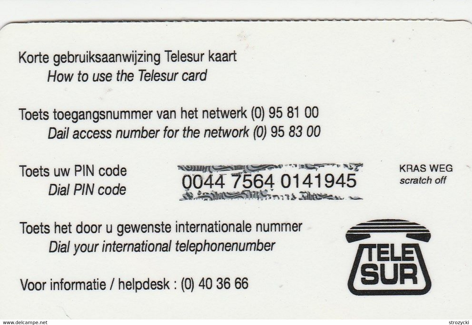 Surinam - Telesur - Travel Card Blue - Suriname