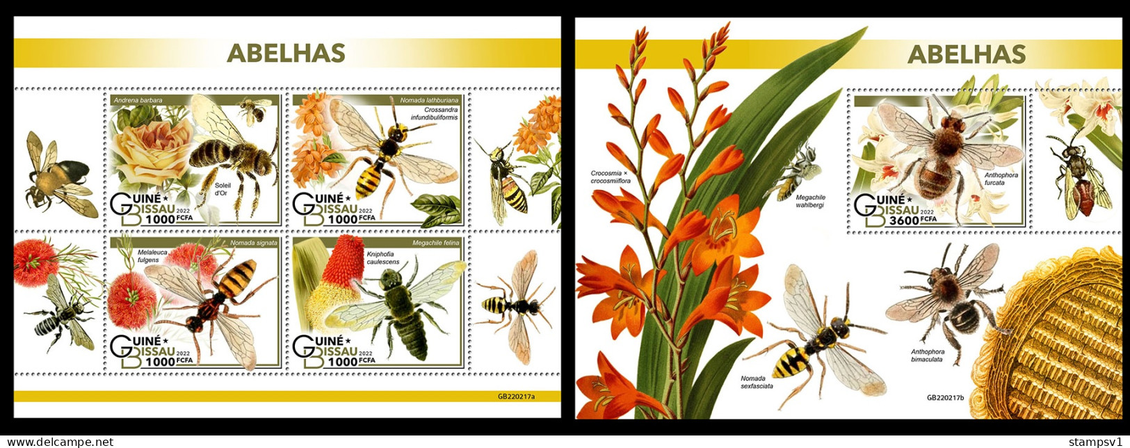 Guinea Bissau  2022 Bees. (217) OFFICIAL ISSUE - Abeilles