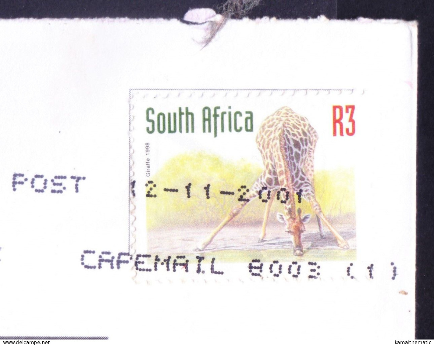 South Africa To Great Britain Used Cover With Stamp On Giraffe, Animals - Giraffen