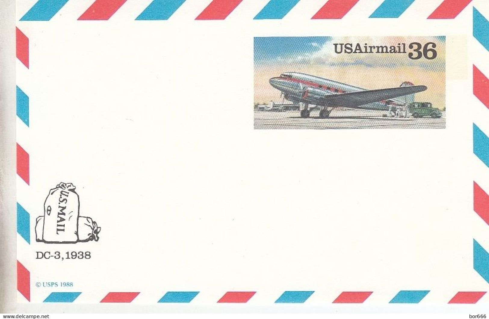 GOOD USA Postcard With Original Stamp 1988 - Aviation / Car - 1981-00