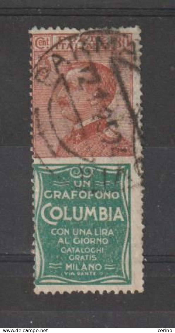 REGNO:  1925  COLUMBIA  -  30 C. BRUNO  ARANCIO  E  VERDE  US. - SASS. 9 - Publicité