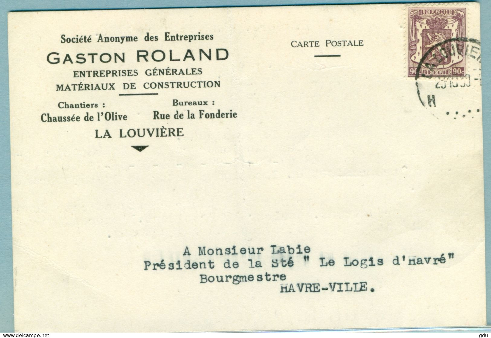 CP SA Gaston Roland La Louvière 1950 - La Louvière