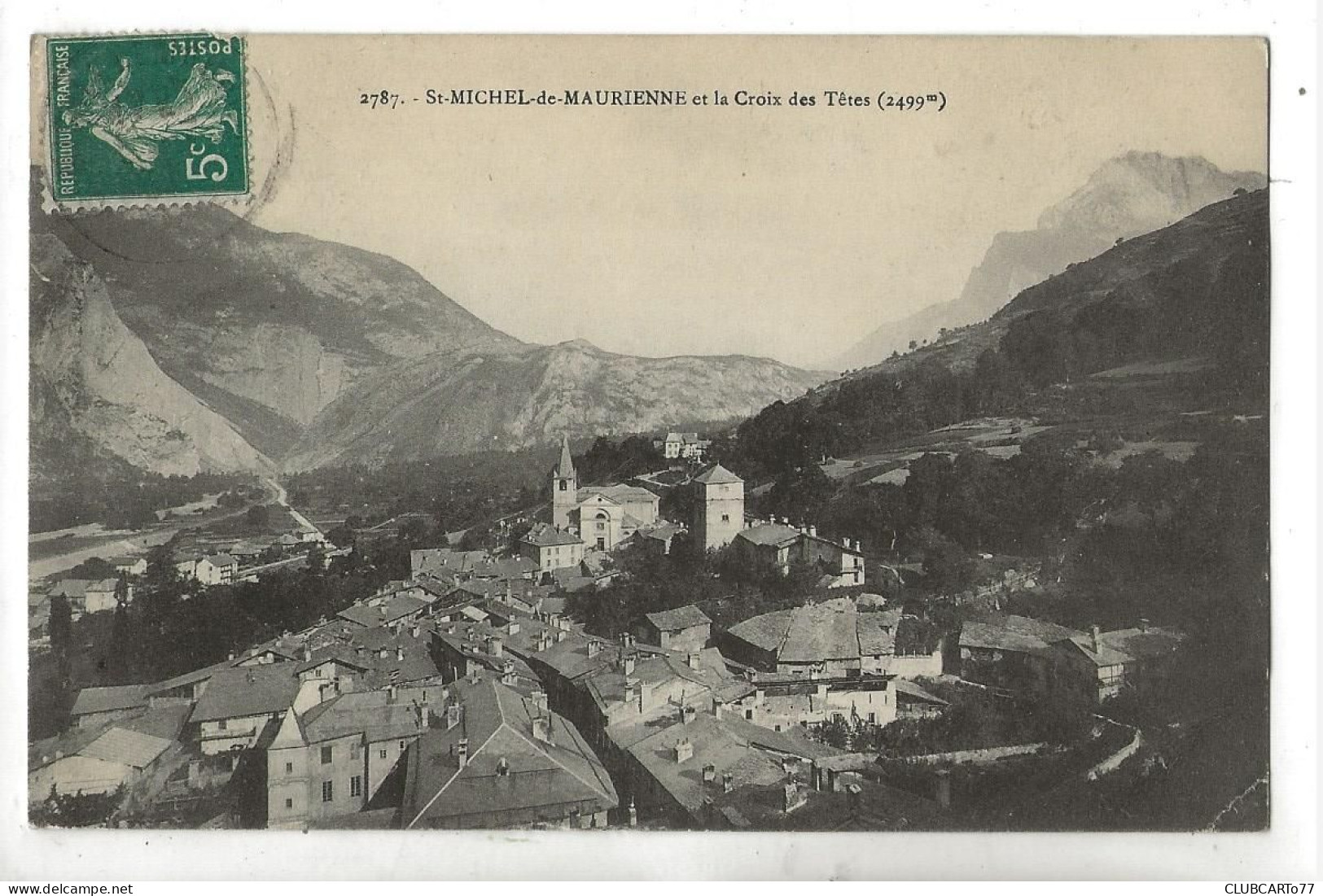 Saint-Michel-de-Maurienne (73) : Vue Générale Du Quartier De L'église En 1911 PF. - Saint Michel De Maurienne