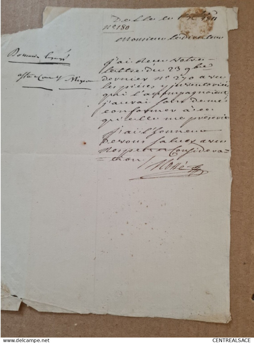 LETTRE 1811 DELLE  MARQUE 66 DELLE - Non Classificati