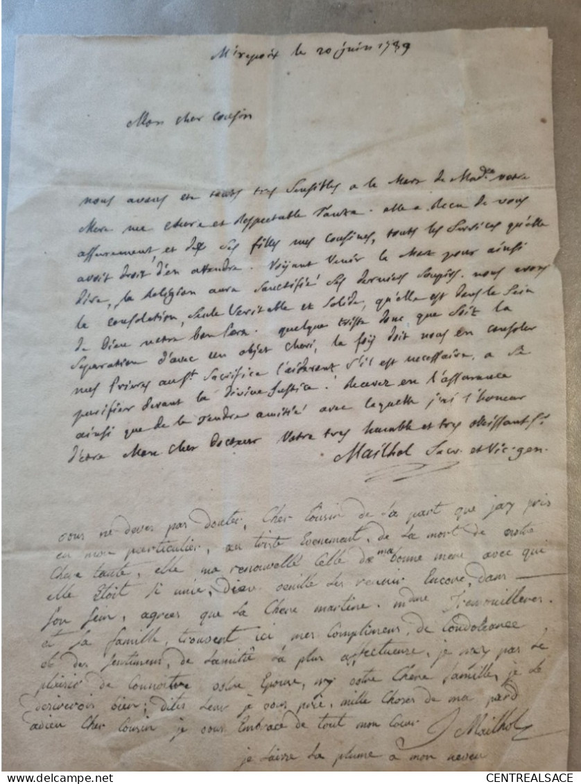 LETTRE 1799 DE MIREPOIX POUR NARBONNEDOCTEUR PRES ST PAUL - Ohne Zuordnung