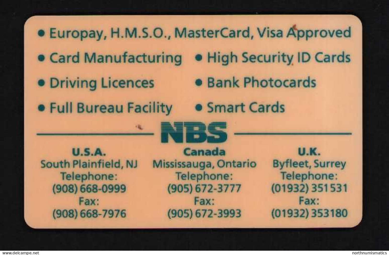 NBS Cartes 96   Chip  Card  Scratch - Collections