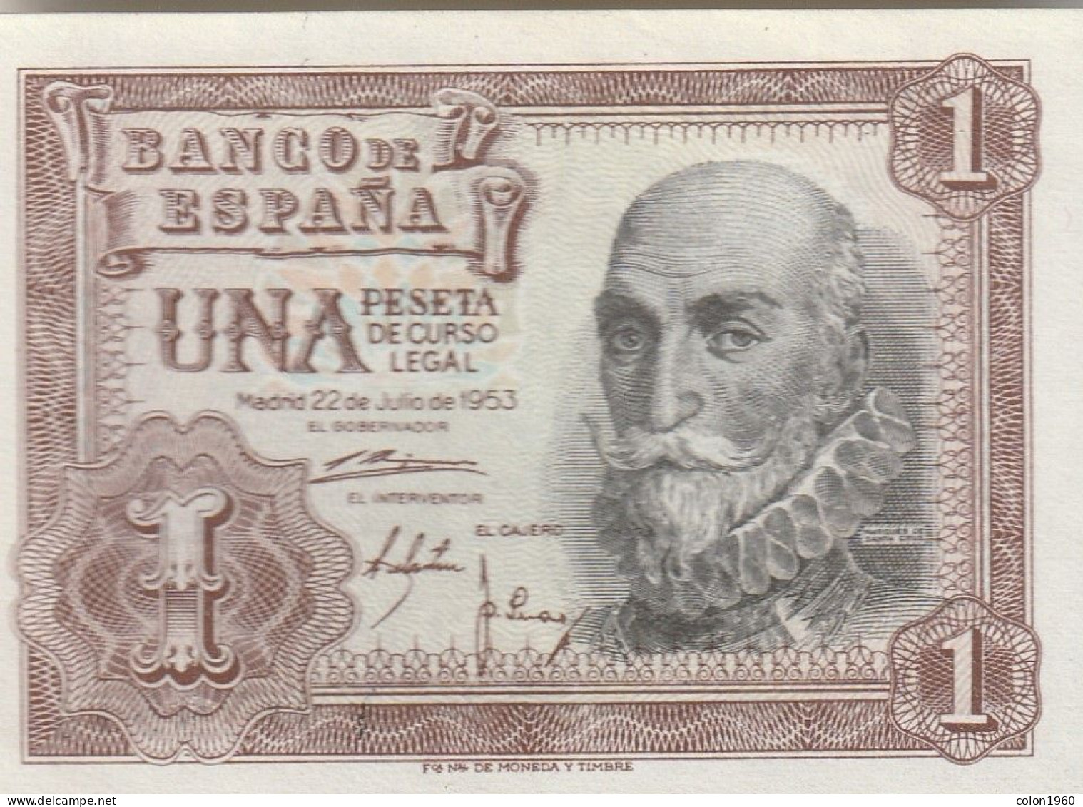 ESPAÑA. 2 BILLETES CORRELATIVOS DE 1 PESETA 1953. Marqués De Santa Cruz, Serie V. Pick 144. SC. (004) - 1-2 Pesetas