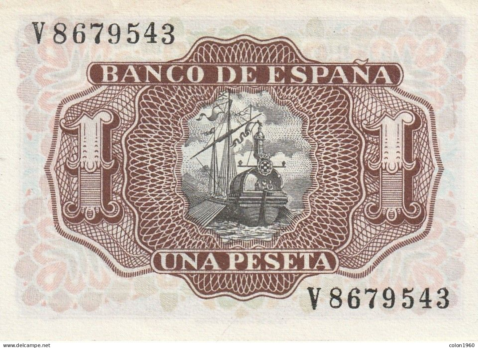 ESPAÑA. 2 BILLETES CORRELATIVOS DE 1 PESETA 1953. Marqués De Santa Cruz, Serie V. Pick 144. SC. (004) - 1-2 Pesetas