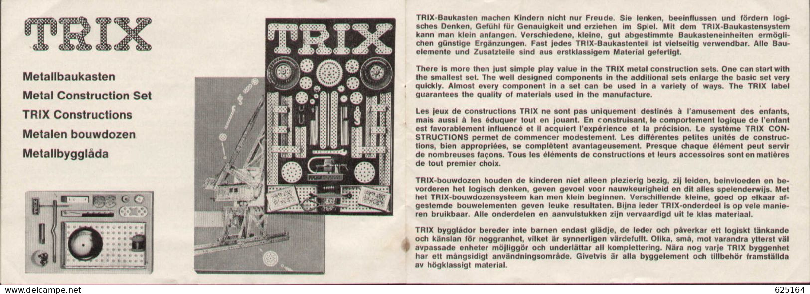 Catalogue TRIX Brochure 1965 Trix Express Minitrix Electric 1:160 & Ohne Motor 1:180-  Metalbaukasten - Allemand