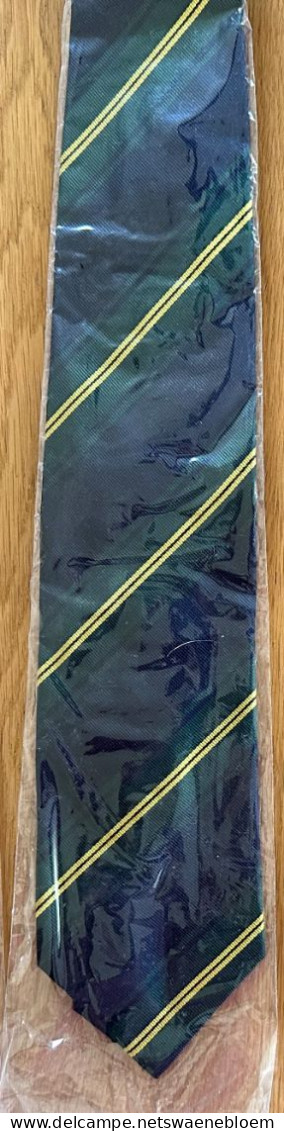 NL.- STROPDAS - DERBY - TIE SILK WOVEN GREEN. Necktie - Cravate - Kravate - Ties. - Ties