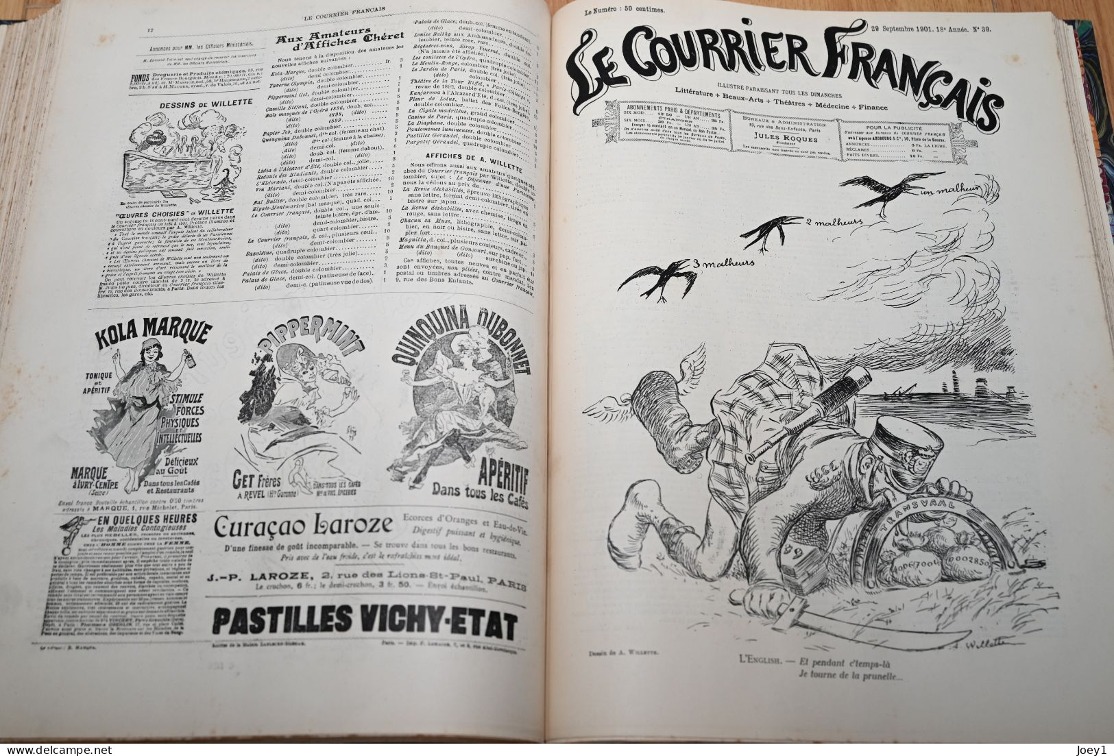 Le Courrier Français  relié du 6 Janvier 1901 au 29 Décembre 1901 très bon état